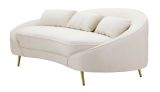 Sofà moderno crema e oro 185x84x68h cm - Verte