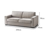 Sofa ad angolo tortora 200x95x90h cm - Abernathy