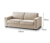 Sofa con braccioli beige 220x95x90h cm - Diopside