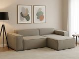 Sofa con penisola tortora 220x170x70h cm - Amuleto