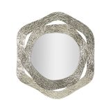 Specchio Abacaxis, Specchiera, Articolo d'arredo a muro, Decorazione con specchio, 66x6 h75 cm, Argento