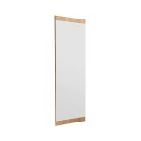 Specchio Acamar, Specchiera, Articolo d'arredo a muro, Specchio con cornice, 40x2h120 cm, Naturale