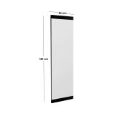 Specchio Acamar, Specchiera, Articolo d'arredo a muro, Specchio con cornice, 40x2h120 cm, Nero