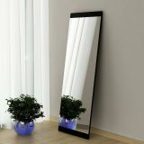 Specchio Acamar, Specchiera, Articolo d'arredo a muro, Specchio con cornice, 40x2h120 cm, Nero
