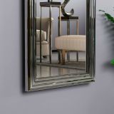 Specchio Adrastea, Specchiera, Articolo d'arredo a muro, Specchio con cornice, 40x3h105 cm, Argento