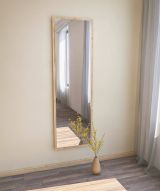 Specchio Alp, Specchiera, Articolo d'arredo a muro, Specchio con cornice, 50x2h160 cm, Naturale