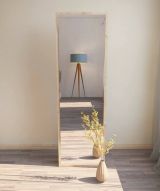 Specchio Alp, Specchiera, Articolo d'arredo a muro, Specchio con cornice, 50x2h160 cm, Naturale