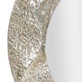 Specchio Argento Trasparente Cornice Effetto Materico Forma Ovale 104x104h cm, Tipologia a Parete - Dafateda