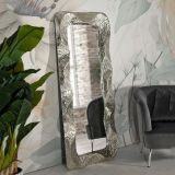 Specchio Argento Trasparente Cornice Effetto Materico Forma Rettangolare 70x161h cm, Tipologia a Parete - Dagalito