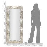 Specchio Argento Trasparente Cornice Effetto Materico Forma Rettangolare 70x161h cm, Tipologia a Parete - Dagalito