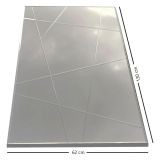 Specchio Argento Trasparente Dettagli Geometrici Forma Rettangolare 62x2h cm, Tipologia a Terra, a Parete - Dobbiaco