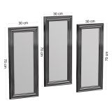Specchio Argento Trasparente Modulabile set da 3 30x70h cm, Forma Rettangolare - Guarcino