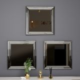 Specchio Argento Trasparente Modulabile set da 3 40x40h cm, Forma Rettangolare - Ortona