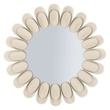 Specchio Beige Trasparente Cornice Effetto Pietra Forma Rotondo 85x6h cm, Tipologia a Parete - Dagatiza