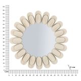 Specchio Beige Trasparente Cornice Effetto Pietra Forma Rotondo 85x6h cm, Tipologia a Parete - Dagatiza