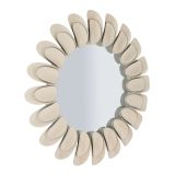 Specchio Beige Trasparente Cornice Effetto Pietra Forma Rotondo 85x6h cm, Tipologia a Parete - Dagatiza