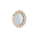 Specchio Beige Trasparente Cornice Effetto Pietra Forma Rotondo 85x85h cm, Tipologia a Parete - Dakate