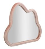 Specchio Besnate, Specchiera, Articolo d'arredo a muro, Decorazione con specchio, 90x4 h60 cm, Rosa