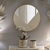 Specchio bianco e oro 80x80h cm - Bozzole