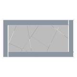 Specchio Bianco Fume Trasparente Dettagli Geometrici Forma Rettangolare 120x60h cm, Colore Struttura Trasparente - Ovaro