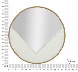 Specchio Bondeno, Specchiera, Articolo d'arredo a muro, Decorazione con specchio, 80x4 h80 cm, Bianco e Oro