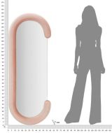 Specchio Bonea, Specchiera, Articolo d'arredo a muro, Decorazione con specchio, 60x7 h160 cm, Rosa