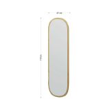 Specchio Calypso, Specchiera, Articolo d'arredo a muro, Specchio con cornice, 40x2h120 cm, Naturale