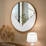 Specchio circolare bianco e oro 80x80h cm - Santelia
