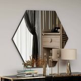Specchio esagonale nero 70x60h cm - Kongrey