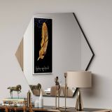 Specchio esagonale nero 70x60h cm - Kongrey