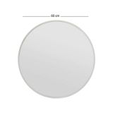 Specchio Euterpe, Specchiera, Articolo d'arredo a muro, Specchio con cornice, 60x2h60 cm, Bianco
