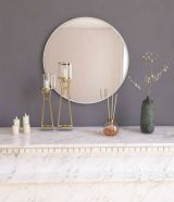 Specchio Euterpe, Specchiera, Articolo d'arredo a muro, Specchio con cornice, 60x2h60 cm, Bianco