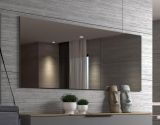 Specchio Giyani, Specchiera, Articolo d'arredo a muro, Decorazione con specchio, Made in Italy, 160x2h65 cm, Grigio