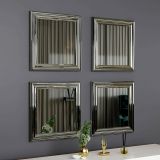 Specchio Helion, Specchiera, Articolo d'arredo a muro, Specchio con cornice, 40x3h40 cm, Argento