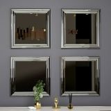 Specchio Helion, Specchiera, Articolo d'arredo a muro, Specchio con cornice, 40x3h40 cm, Argento