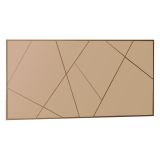 Specchio Marrone Bronzo Trasparente Dettagli Geometrici Forma Rettangolare 60x120h cm, Colore Struttura Trasparente - Tigliole