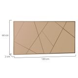 Specchio Marrone Bronzo Trasparente Dettagli Geometrici Forma Rettangolare 60x120h cm, Colore Struttura Trasparente - Tigliole