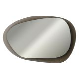 Specchio Marrone Bronzo Trasparente Forma Ovale Tipologia a Parete 75x55h cm, Colore Struttura Trasparente - Curti