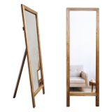 Specchio Marrone Noce Trasparente Forma Rettangolare Tipologia a Terra 45x145h cm, Colore Struttura Trasparente - Crea