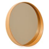 Specchio Marrone Rovere Trasparente Forma Rotondo Tipologia a Parete 60x60h cm, Colore Struttura Trasparente - Telve