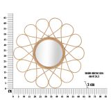 Specchio Marrone Trasparente Finiture in Rattan Forma Rotondo 66x66h cm, Tipologia a Parete - Bavasi