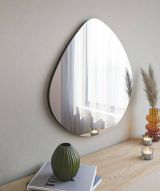 Specchio Menkar, Specchiera, Articolo d'arredo a muro, Specchio con cornice, 60x2h60 cm, Nero