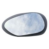 Specchio Nero Fume Trasparente Forma Ovale Tipologia a Parete 55x75h cm, Colore Struttura Trasparente - Curti