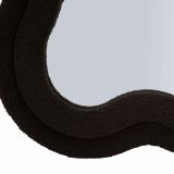 Specchio Nero Trasparente Cornice Ondulata Tessuto Teddy Forma Rettangolare 60x160h cm, Tipologia a Parete - Marylin