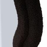 Specchio Nero Trasparente Cornice Ondulata Tessuto Teddy Forma Rettangolare 60x160h cm, Tipologia a Parete - Marylin