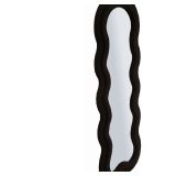 Specchio Nero Trasparente Cornice Ondulata Tessuto Teddy Forma Rettangolare 60x160h cm, Tipologia a Parete - Marylin