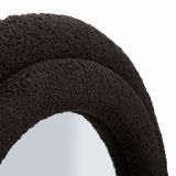 Specchio Nero Trasparente Cornice Ondulata Tessuto Teddy Forma Rettangolare 60x160h cm, Tipologia a Parete - Marylin