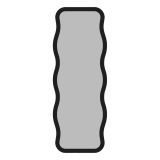 Specchio Nero Trasparente Forma Rettangolare Tipologia a Terra 50x160h cm, Colore Struttura Trasparente - Bissone