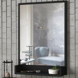 Specchio Nero Trasparente Mensola Inclusa Forma Rettangolare 45x75h cm, Tipologia a Parete - Ticineto