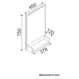 Specchio Nero Trasparente Mensola Inclusa Forma Rettangolare 45x75h cm, Tipologia a Parete - Ticineto